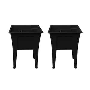 24 in. x 22 in. Recycled Polypropylene Black Laundry Sink (Pack of 2)