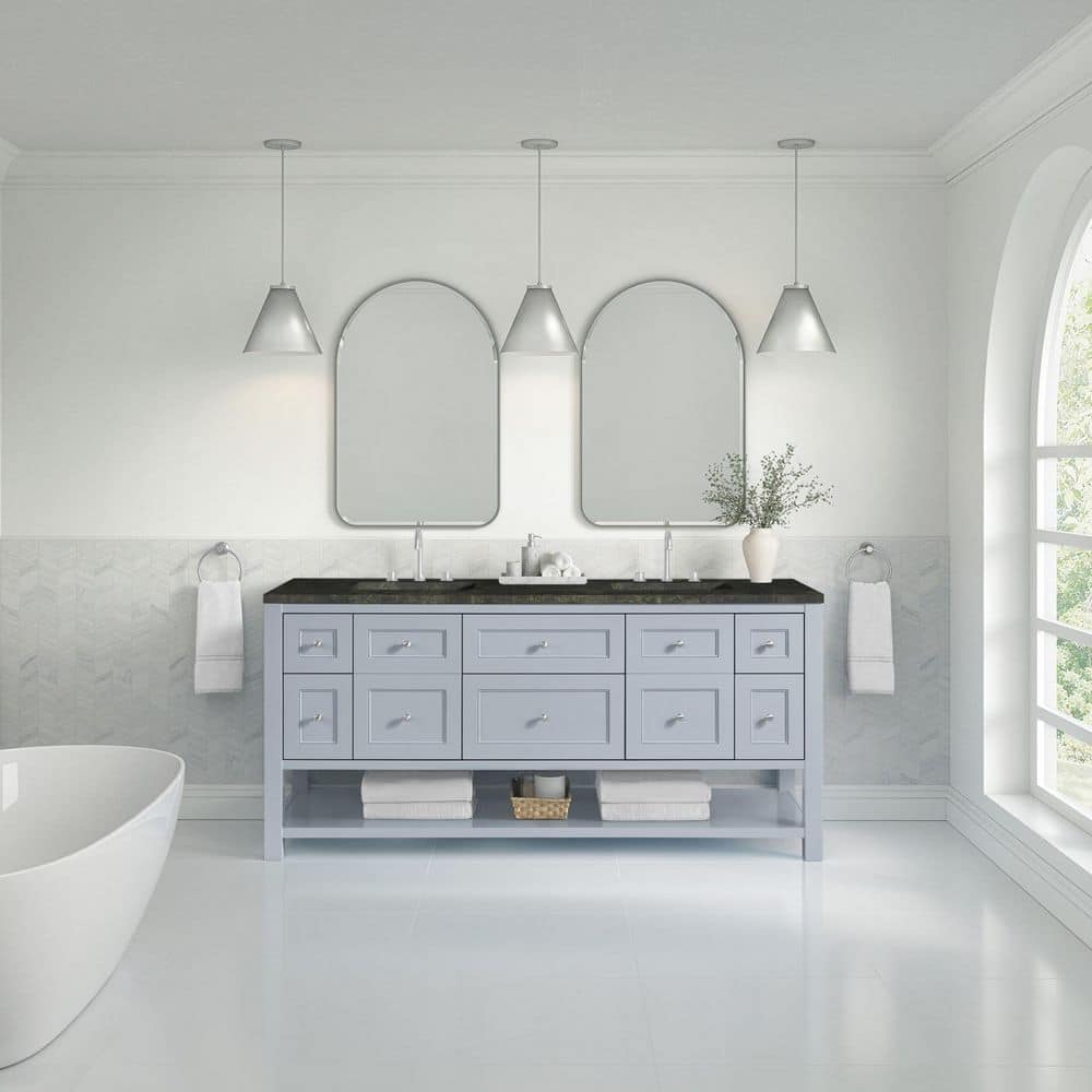 Breckenridge 72.0 in. Double Bath Vanity in Serenity Blue with Phantome Engineered Composite Top price history on PriceWatchPro