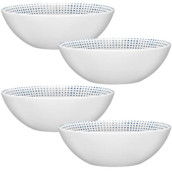 Blue Hammock 7.5 in., 27 fl. oz. (Blue) Porcelain Cereal Bowls, (Set of 4)