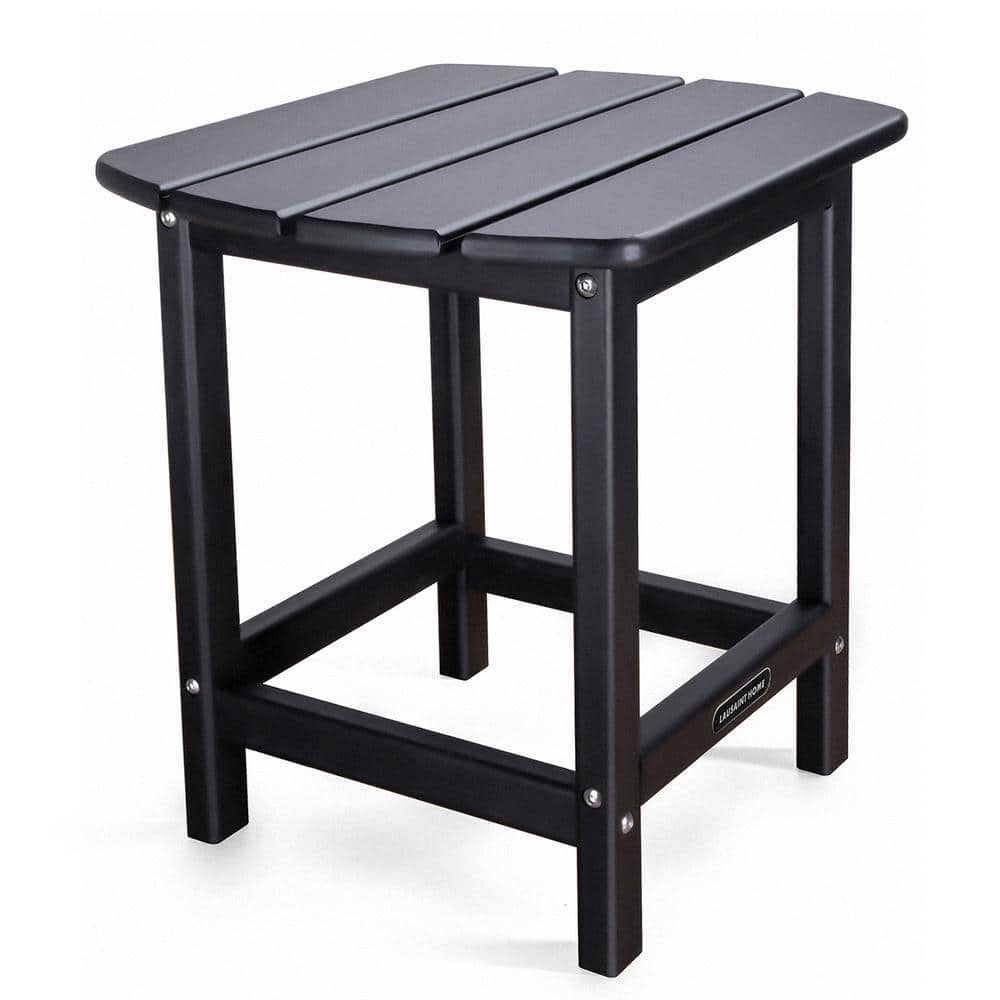 Jushua Rectangle HighDensity Polyethylene Outdoor Adirondack Side Table in Black DJYCJ
