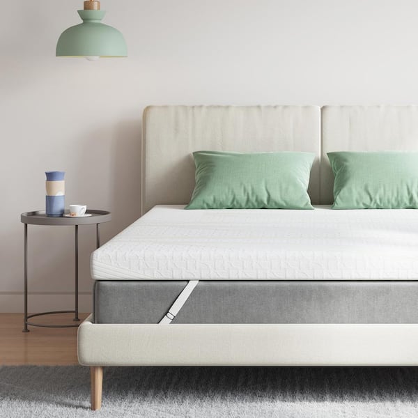 Novilla Comfort 4 in. Twin Cooling Gel Foam Mattress Topper with Anti-slip Design Ideal For All Bed Frames