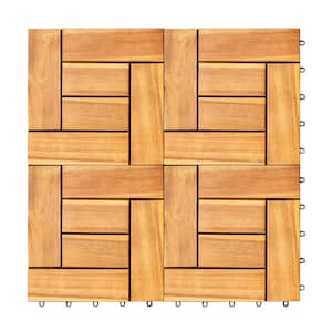 1 ft. x 1 ft. Interlocking Deck Tiles, Outdoor Flooring Tiles for Patio Garden Porch Yard (10-Pack)