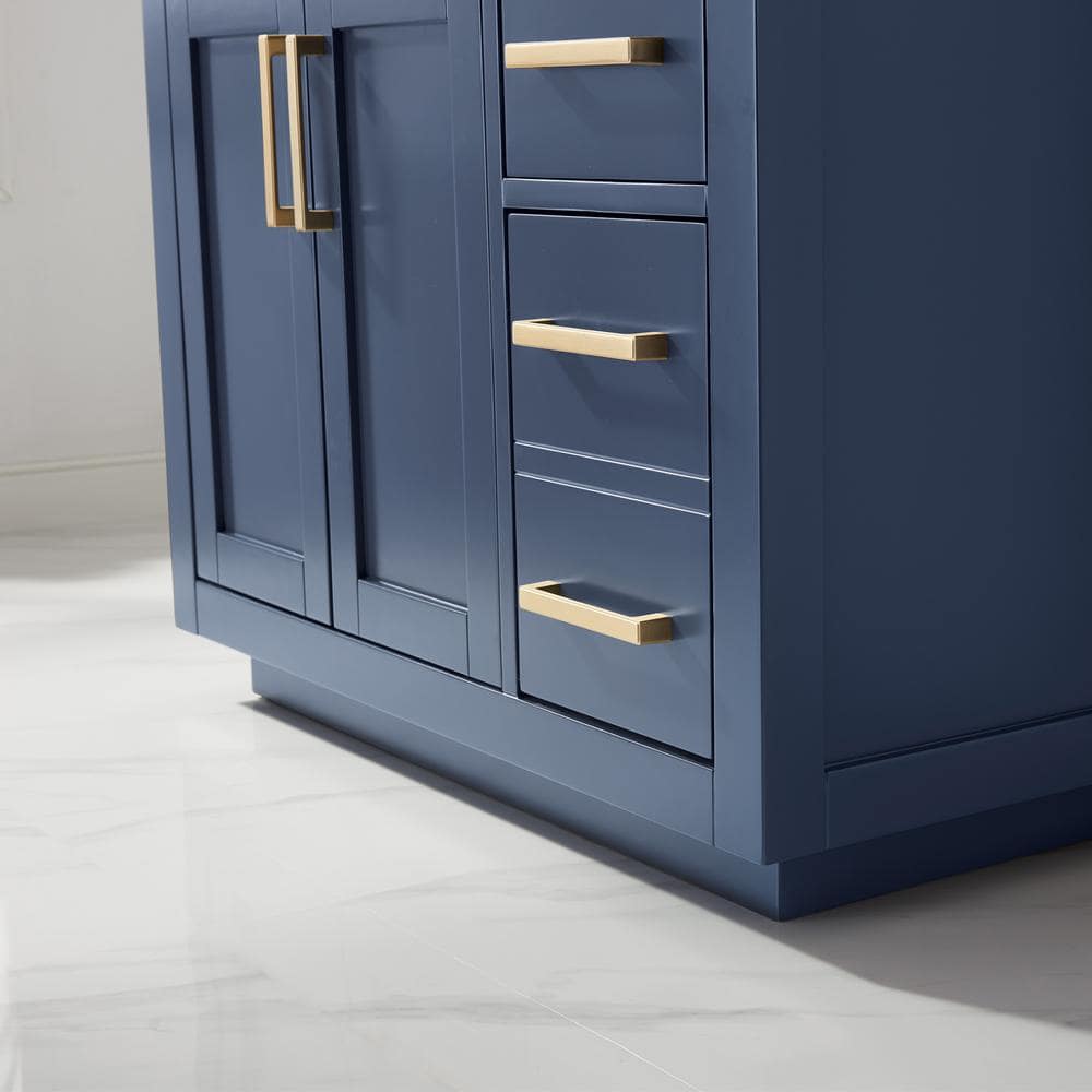 Ivy 36" Royal Blue Vanity with Marble Countertop