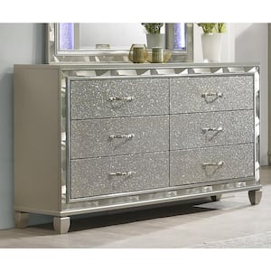 New Classic Furniture Radiance Silver 6-Drawer 65 in. Dresser