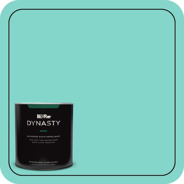 BEHR DYNASTY 1 qt. #HDC-MD-09 Island Oasis One-Coat Hide Semi-Gloss Enamel Interior Stain-Blocking Paint and Primer