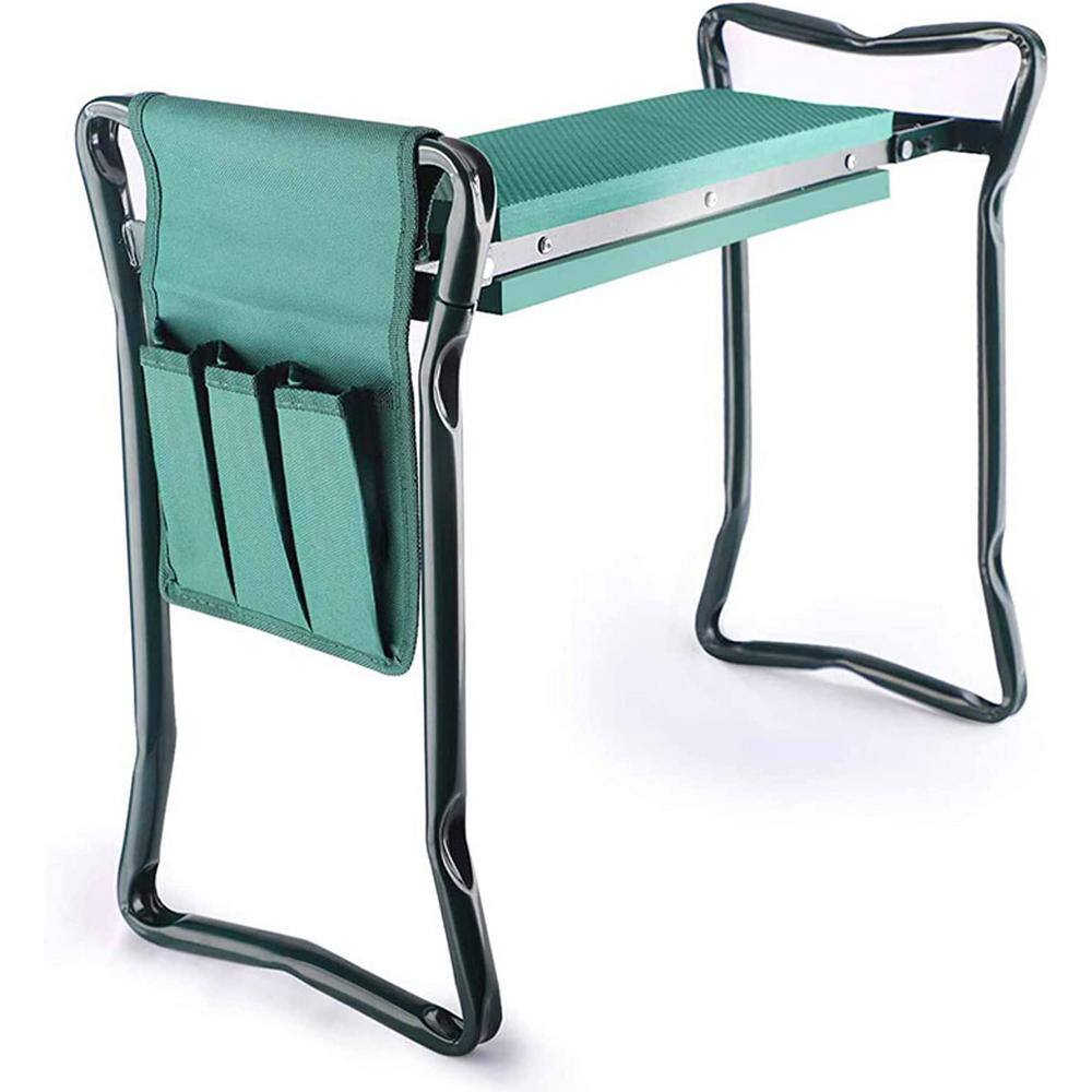 Garden Kneeler and Seat with Tool Pouch, 2 in 1 Foldable Garden Bench with 