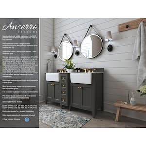 Adeline 60 in. W x 20.9 in. D Bath Vanity in Sapphire Gray with Marble Vanity Top in Carrara White with White Basin