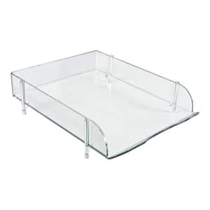 Stackable Letter Trays Clear Acrylic (4-Pack)