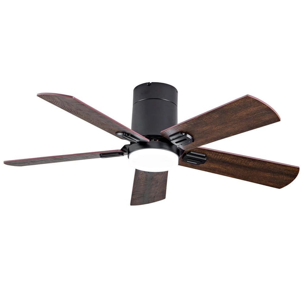 42 in. Indoor Black Flush Mount Standard Ceiling Fan with Light and Remote Control price history on PriceWatchPro