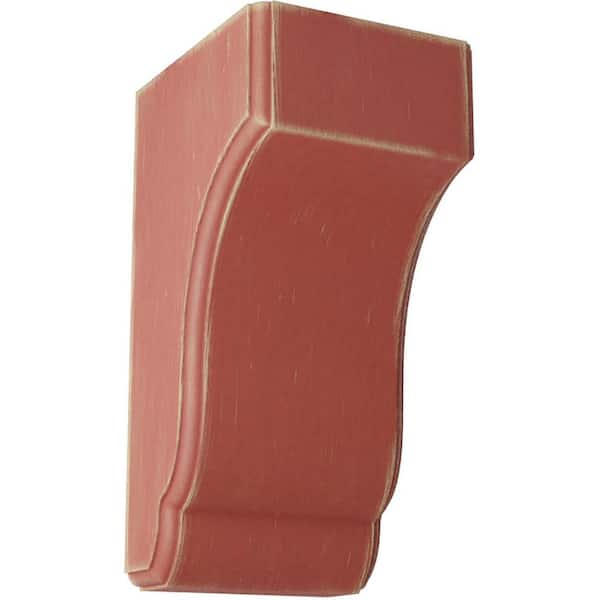 Ekena Millwork 4-3/4 in. x 10 in. x 5-1/2 in. Salvage Red Capistrano Mission Wood Vintage Decor Corbel