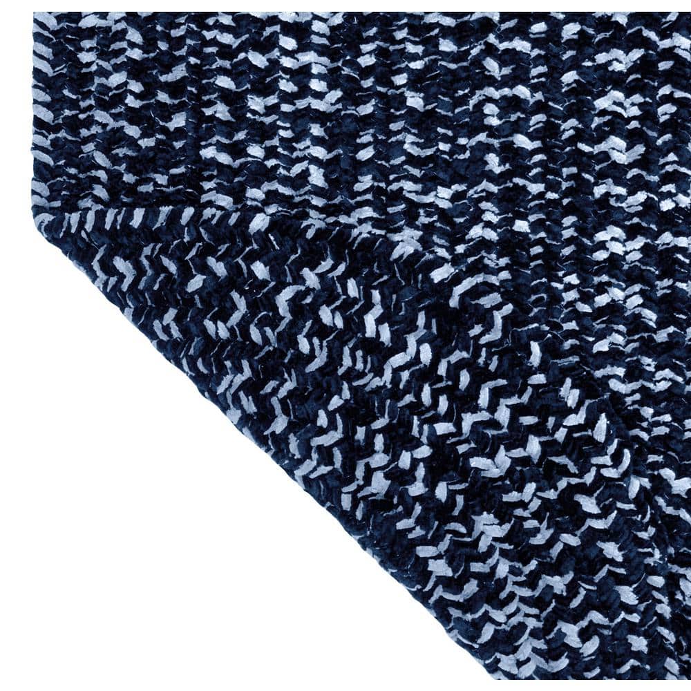 Navy and Smoke Blue Braided Reversible Synthetic Rug