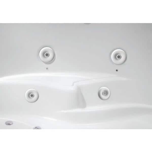 Millennium 8 - 72 in. Acrylic Center Drain Corner Drop-In Air Bath/ Whirlpool Bathtub with Heater in Biscuit