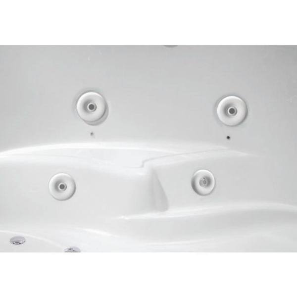 Millennium 8 - 72 in. Acrylic Center Drain Corner Drop-In Air Bath/ Whirlpool Bathtub with Heater in White