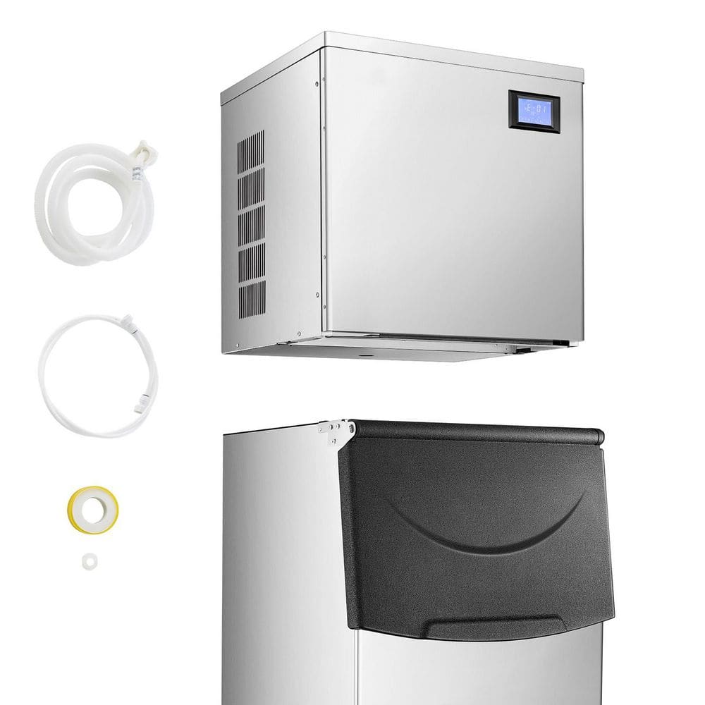 Commercial Ice Maker Machine 400 lbs. /Day, 22 In. Stainless Steel Industrial Ice Machine, Self-Cleaning