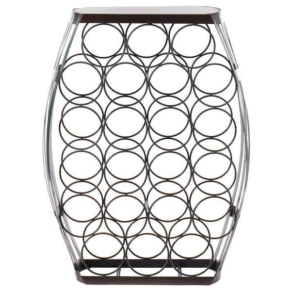 Vintiquewise Brown Barrel Shaped 22-Bottles Decorative Table Wine Rack Storage