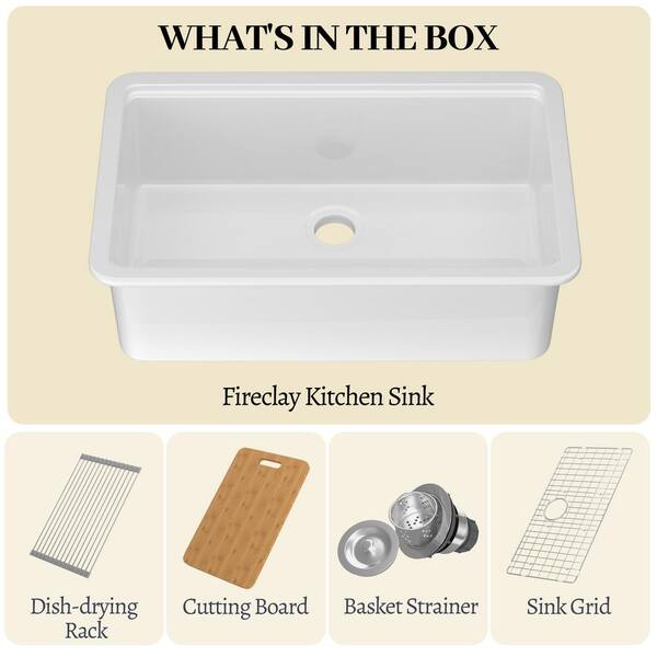 竹19 DeerValley Fireclay Workstation Kitchen Sink 33