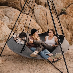 indoor/outdoor adult Hammock swing bed with metal frame for adult up to 72" red 
