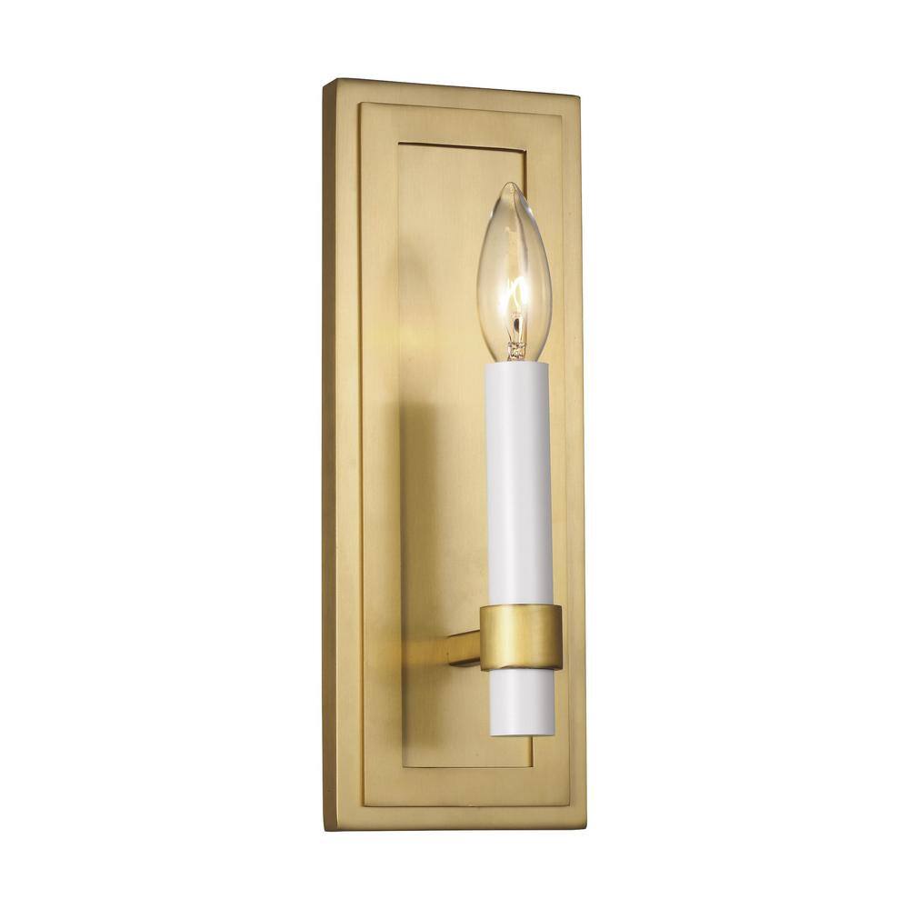 Burnished Brass 1-Light Candle Wall Sconce
