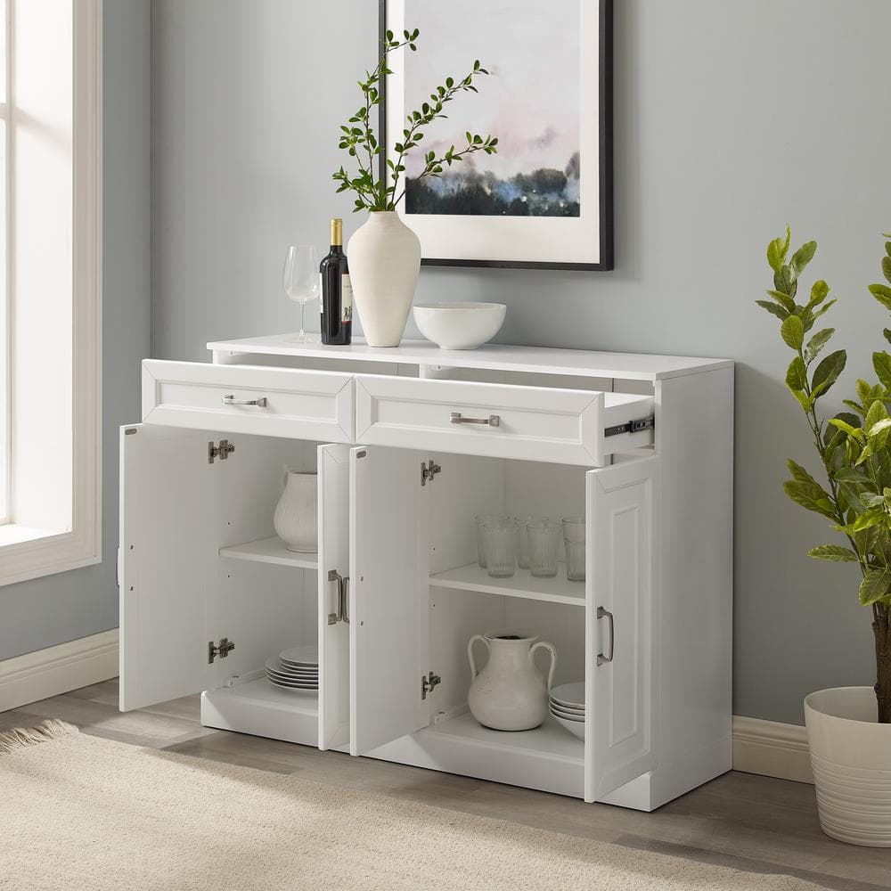 Stanton 53" White MDF and Birch Veneer Sideboard