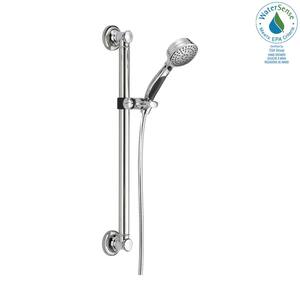 Traditional Decorative ADA 9-Spray 1.75 GPM 3.75 in. Wall Mount Handheld Shower Head in Chrome
