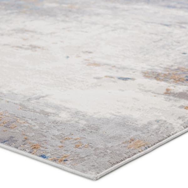 Grotto Gray/Blue 9 ft.6 in. x 13 ft. Abstract Rectangle Area Rug