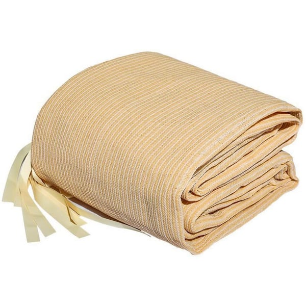 Shatex 10 ft. x 18 ft. Shade Panel Block 90% of Sunlight with Ready-tie up Ribbon for Pergola Gazebo Porch, Wheat