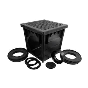 24 in. Square Catch Basin Kit with Black Grate