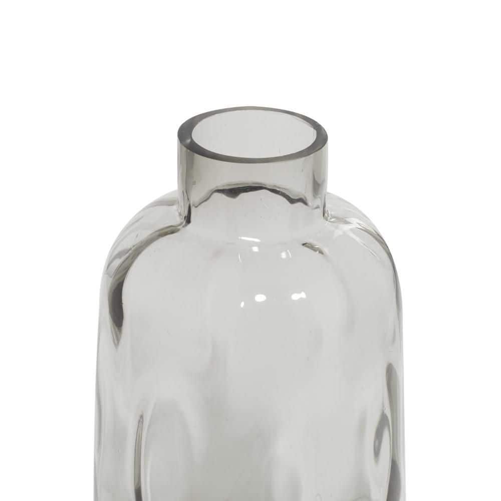 Coastal Whisper 15" Tinted Gray Glass Bouquet Vase