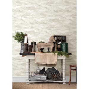 Cirrus Beige Fabric Pre-Pasted Matte Wave Strippable Wallpaper