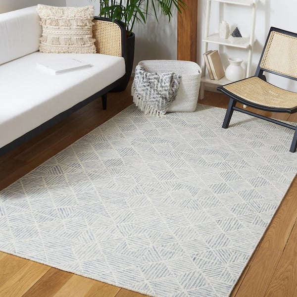 Abstract Gray/Ivory 9 ft. x 12 ft. Diamond Geometric Area Rug