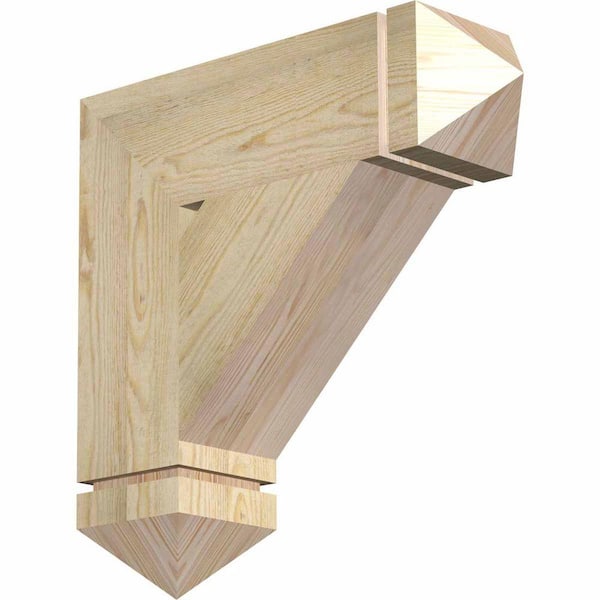 Ekena Millwork 6 in. x 22 in. x 22 in. Douglas Fir Traditional Arts and Crafts Rough Sawn Bracket