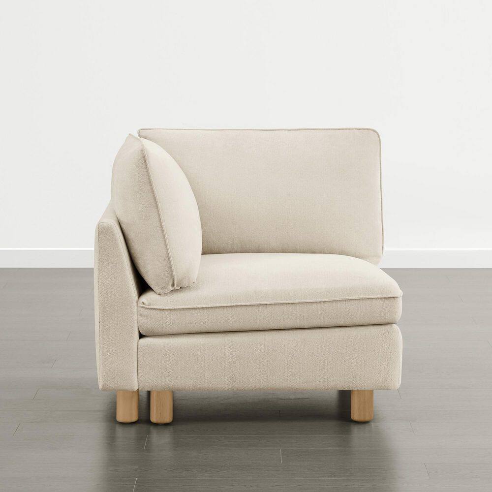 Wesley 69.2 in. Fabric Corner Rectangle Modern Modular Sofa with Wood Frame in Cream for Living Room