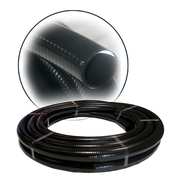 Alpine Corporation 1-1/4 in. x 25 ft. Schedule 40 Black PVC Ultra Flexible Hose for Koi Ponds, Irrigation, Water Gardens and More