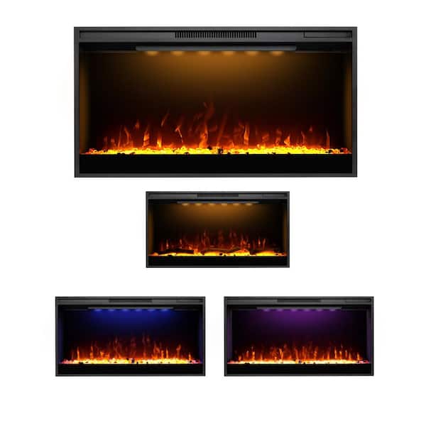 Casainc 36 In Wall Mounted Glass Electric Fireplace Tv Stand Black Ca Smd 10 The Home Depot Casainc 36 In Wall Mounted Glass, 36 Electric Fireplace Tv Stand