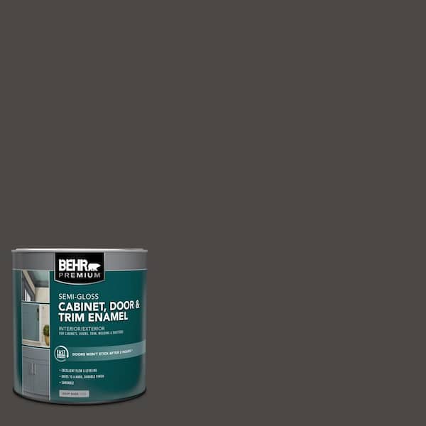 BEHR PREMIUM 1 qt. #HDC-CL-14A Warm Onyx Semi-Gloss Enamel Interior/Exterior Cabinet, Door & Trim Paint