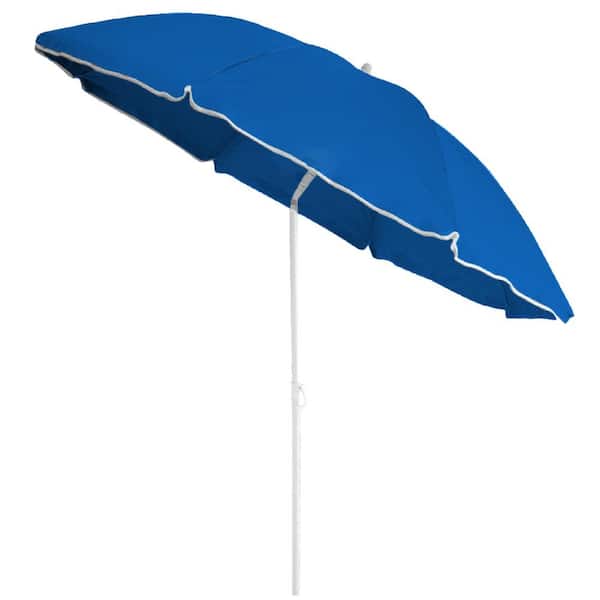 Phewnyzo 6 ft. Arc Durable Steel Portable Outdoor Sun Umbrella 8-Ribbed Steel Frame with UV Protection and Storage Bag in Blue