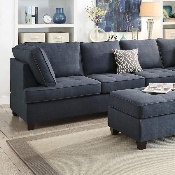 L Shaped Sectional Sofa With Wood Legs, Poundex Furniture Quality