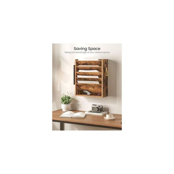 Wooden Mallet Divulge Espositore Da Parete Per Riviste, 12 Tasche, Rovere Medio, Con Pannelli Acrilici