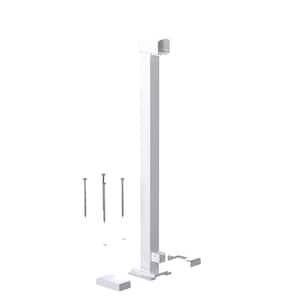 36 in. H x 4 in. W White Aluminum Deck Railing End Post Kit