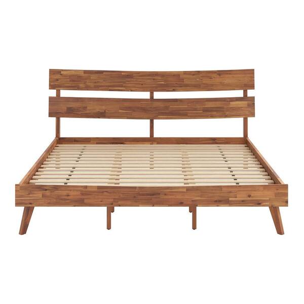 OrangeOne Mikla Brown Caramel Acacia Solid Wood Frame Queen