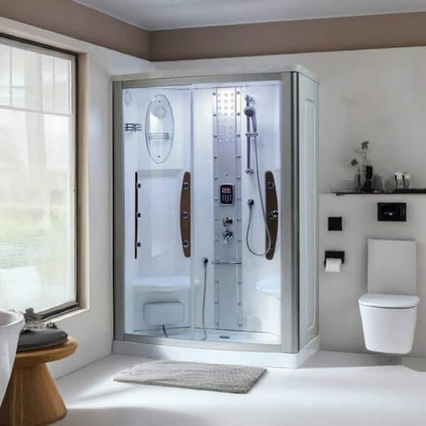 MESA 2-Person Rectangular Walk in Steam Shower with Sliding Doors 