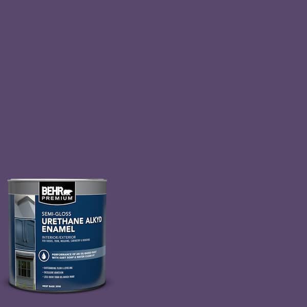 1 qt. #P570-7 Proper Purple Semi-Gloss Enamel Urethane Alkyd Interior/Exterior Paint