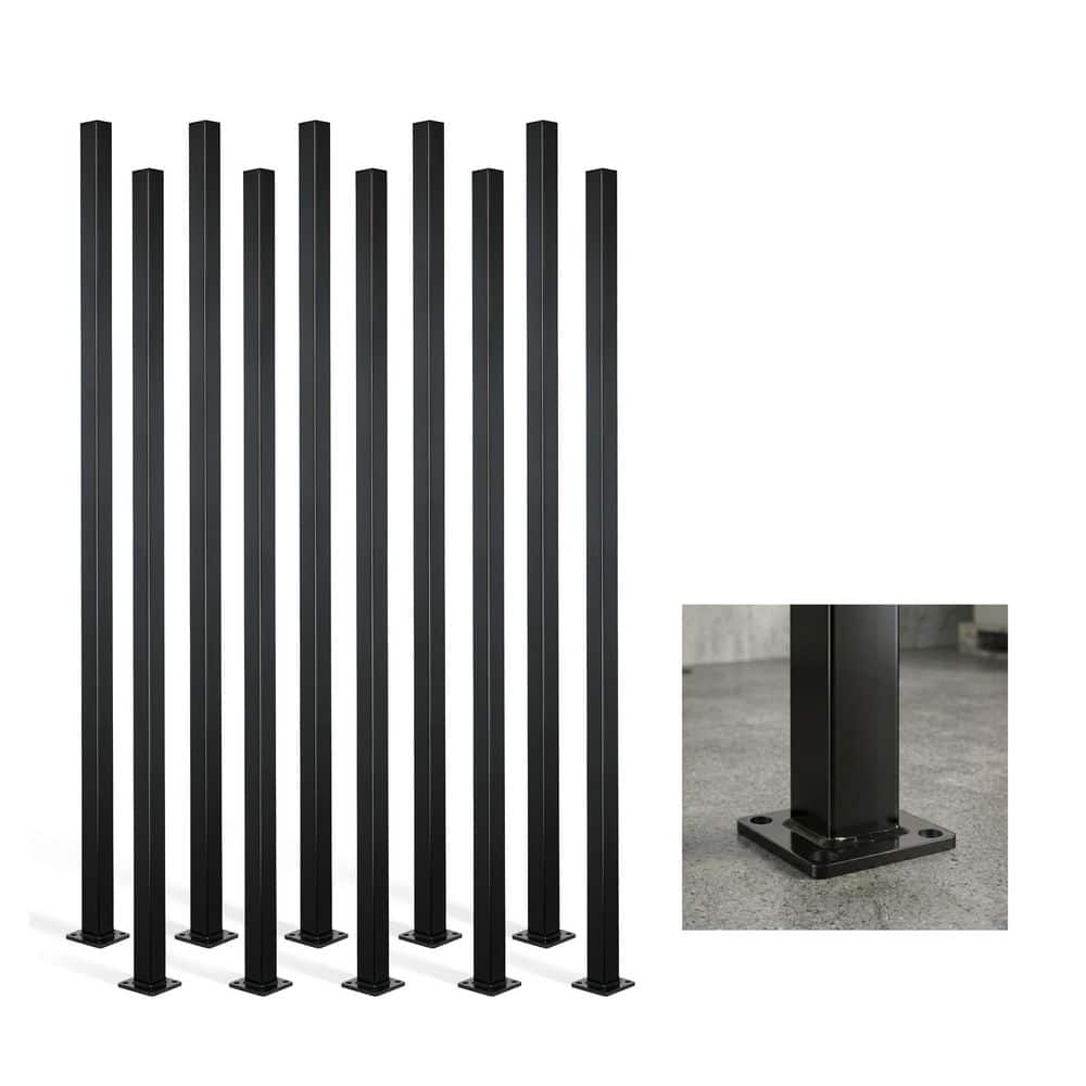 2in. x 2in. x 6ft. Black Steel Fencing Border Post with Base Plate and Cap (10-Pack) price history on PriceWatchPro
