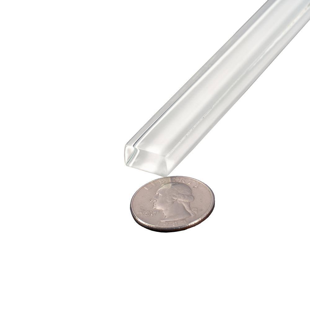 White Glossy Glass Pencil Liner Tile Trim 12-inch