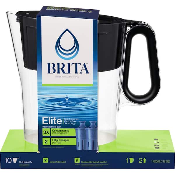 Brita Black Wave Water Filter Pitcher w/2 Filters
