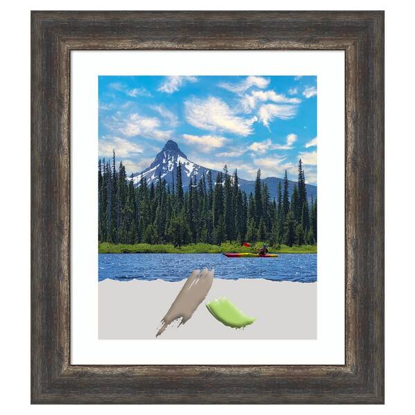 Amanti Art Bark Rustic Char Picture Frame Opening Size 20 x 24 in. (Matted To 16 x 20 in.)