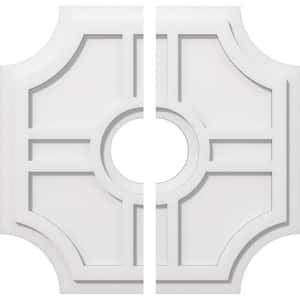 1 in. P X 7-1/4 in. C X 22 in. OD X 5 in. ID Haus Architectural Grade PVC Contemporary Ceiling Medallion, Two Piece