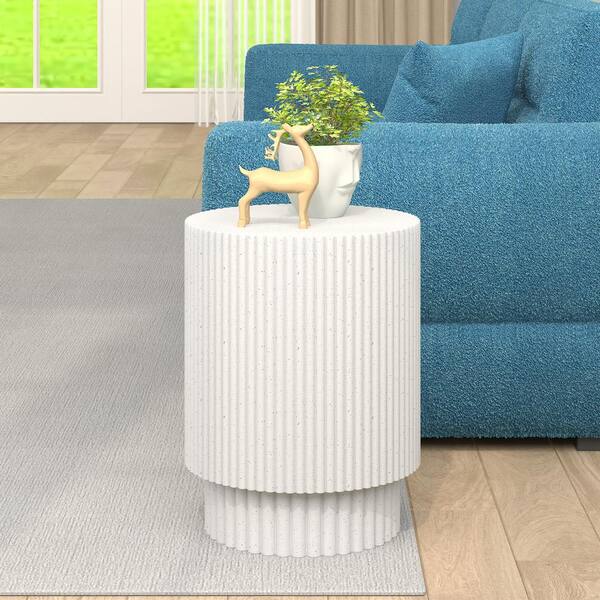 White 15.2 in. H-shaped Coffee Table, Nordic Style Magnesium Oxide