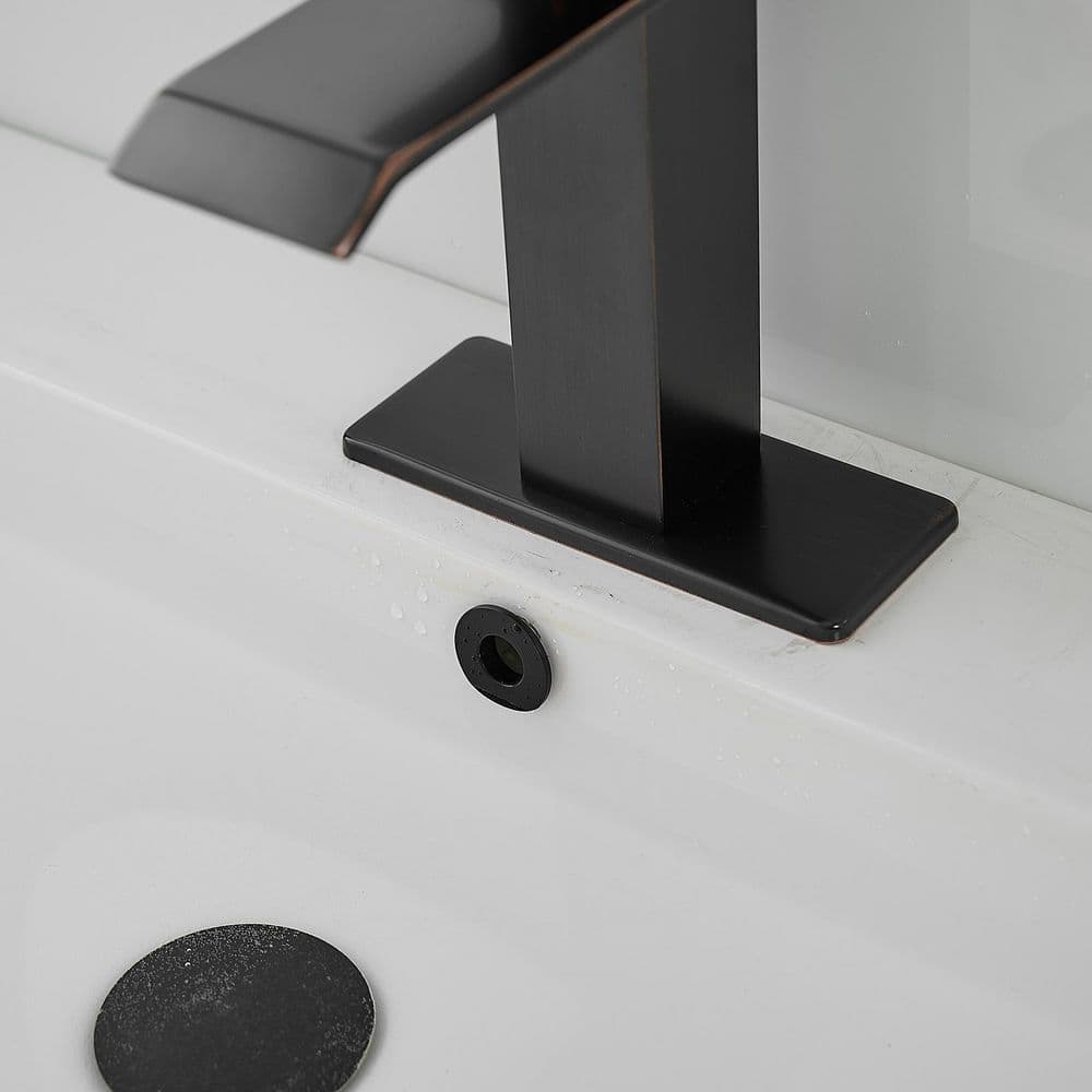Oil Rubbed Bronze Modern Waterfall Single Hole Bathroom Faucet