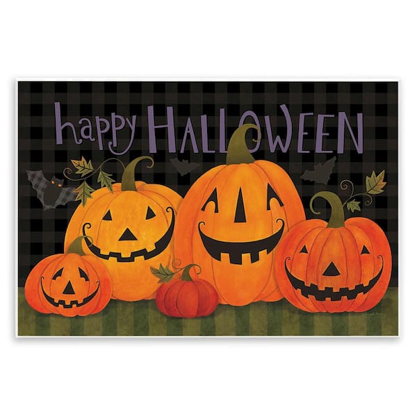 Stupell Industries Halloween Jack-o-Lantern by Bernadette Deming 1 Piece Unframed Graphic Print Typography Art Print 19 in. x 13 in.